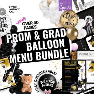 Menu de Balões Totalmente Personalizável Canva 46 Páginas Cores Neutras por Little Agency Co - Listas de Preços Editáveis & Design de Festa