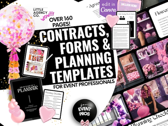 Event Contract Templates Bundle: 160+ Canva Forms for Planners