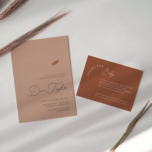 Event Invitation + Notes Card Package - Baby Shower. Bridal Shower. Birthday. Engagement Party. Wedding. Minimalist Boho style.