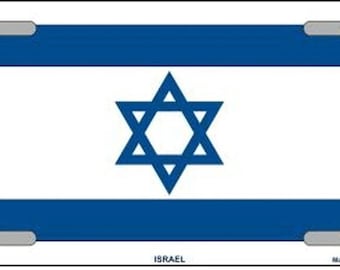 Israeli Flag Metal Novelty License Plate