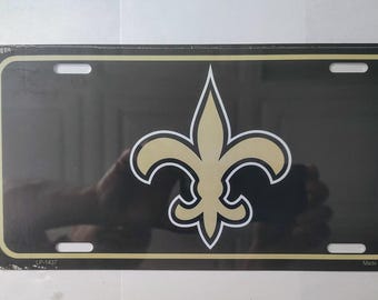 Fleur De Lis Novelty Metal Saints License Plate