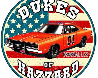 01 Dukes Of Hazzard General Lee Placa Circular de Metal Decorativa