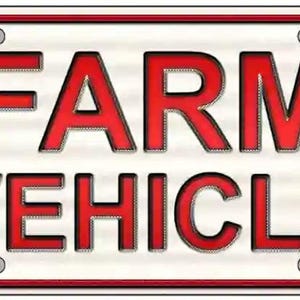 Farm Vehicle Novelty Metal License Plate