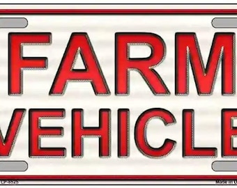Farm Vehicle Novelty Metal License Plate