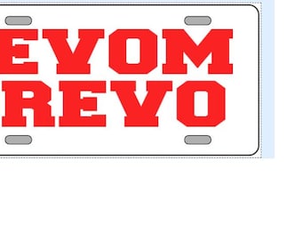 Move Over Reverse Lettering White Novelty Number Plate