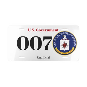 CIA 007 Vanity License Plate