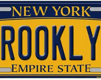 Placa de Licença Metálica Estilo Retrô do Brooklyn, Nova York