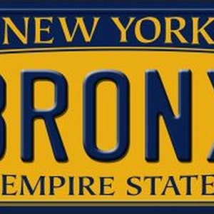 Bronx New York  All Metal UV & Weather Resistant Novelty License Plate