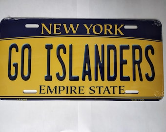 Go Islanders NY Style Metal License Plate Style Sign