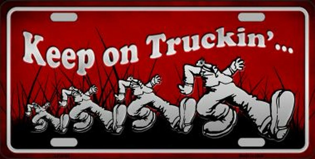 KEEP ON TRUCKIN' Black License Plate Frame – Durable ABS Plastic For Cars & Trucks