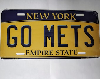Placa de metal personalizada "Go Mets"