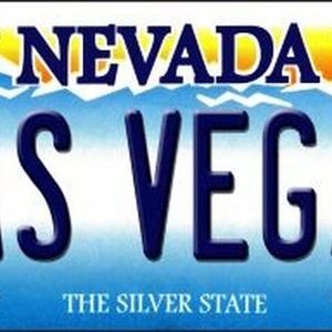 Placa/signo de matrícula totalmente metálico de Las Vegas Nevada