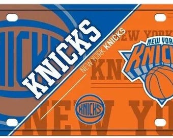 New York Knicks Metal Auto Tag License Plate, Split Design, 6x12 Inch