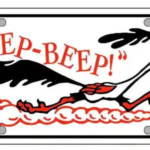 Beep Beep Neuheit Metall Nummernschild Anhänger
