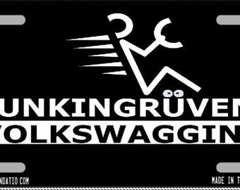Placa de licença preta personalizada da Volkswagen Funkingruven