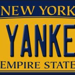 Go Yankees Nummernschild aus Metall