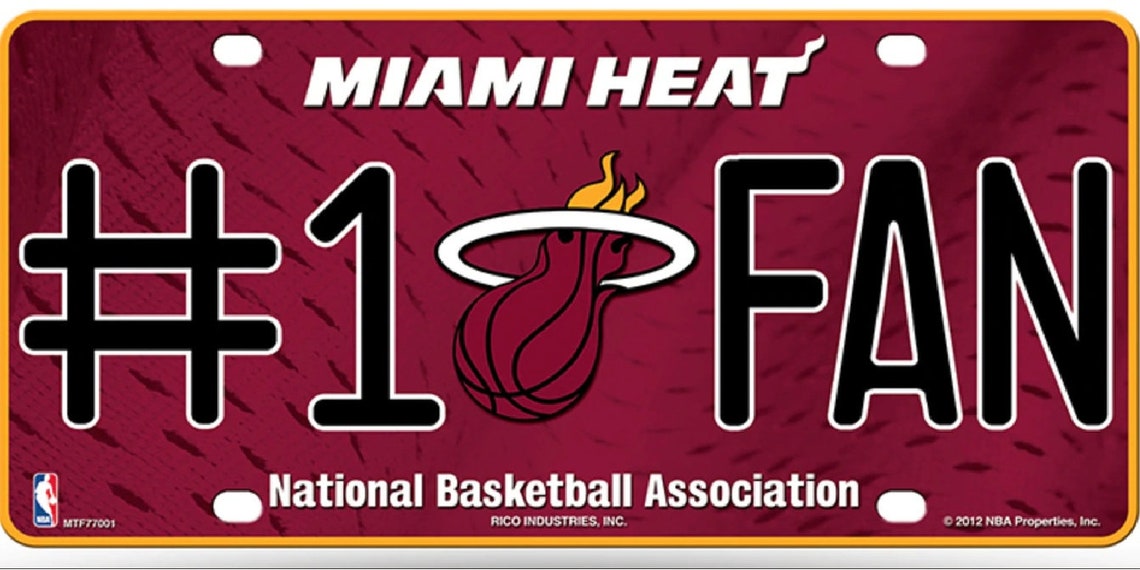 Number 1 Fan Miami Heat Decorative License Plate Etsy