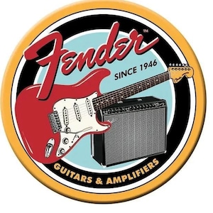 Fender Guitars Since 1946. 3 Inch Round Refrigerator Magnet