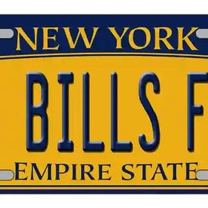 Number One Bills Fan - New York Buffalo Bills Metal Novelty License Plate / Sign