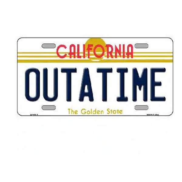Matrícula metálica decorativa "Outtatime" de California