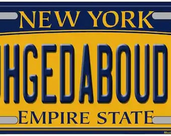 Fuhgedaboutit Brooklyn e Nova York Gíria Vanity Matrícula
