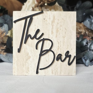 Schriftzug The Bar oder Die Bar aus Acryl Holz z.B. für Stein  DIY Hochzeit Dekoration verschiedene Schriftarten