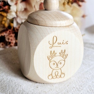 Zahndose Milchzähne Baby Kind personalisiert, individuell, natur, Holz, Geschenk, Geburt, Babyausstattung, Taufe