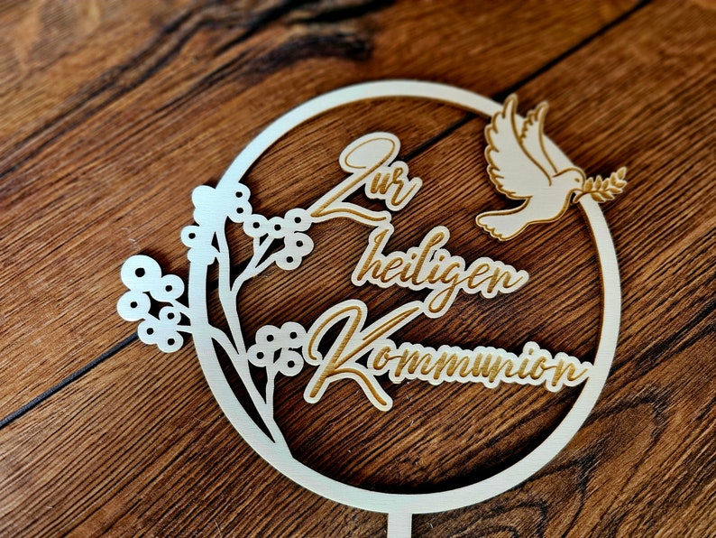 Cake Topper Inscription Sample Caketopper Cake Topper Communion Wood - Etsy