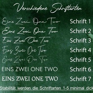 Schriftzug Tischnummern Acryl Holz für Tischnummern z.B. für Stein DIY Hochzeit Dekoration verschiedene Schriftarten immagine 9