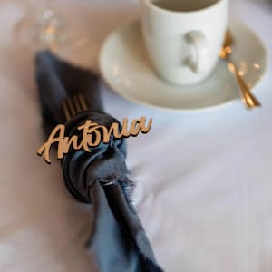 Gastgeschenk Namensschild Hochzeit Tischkarten Platzkarten für Hochzeit, Taufe, Tischdeko, personalisiert verschiedene Hölzer Schriftzug