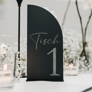 Tischnummer Lasergravur Holz Acryl Hochzeit Tischdeko individuell schlicht, elegant