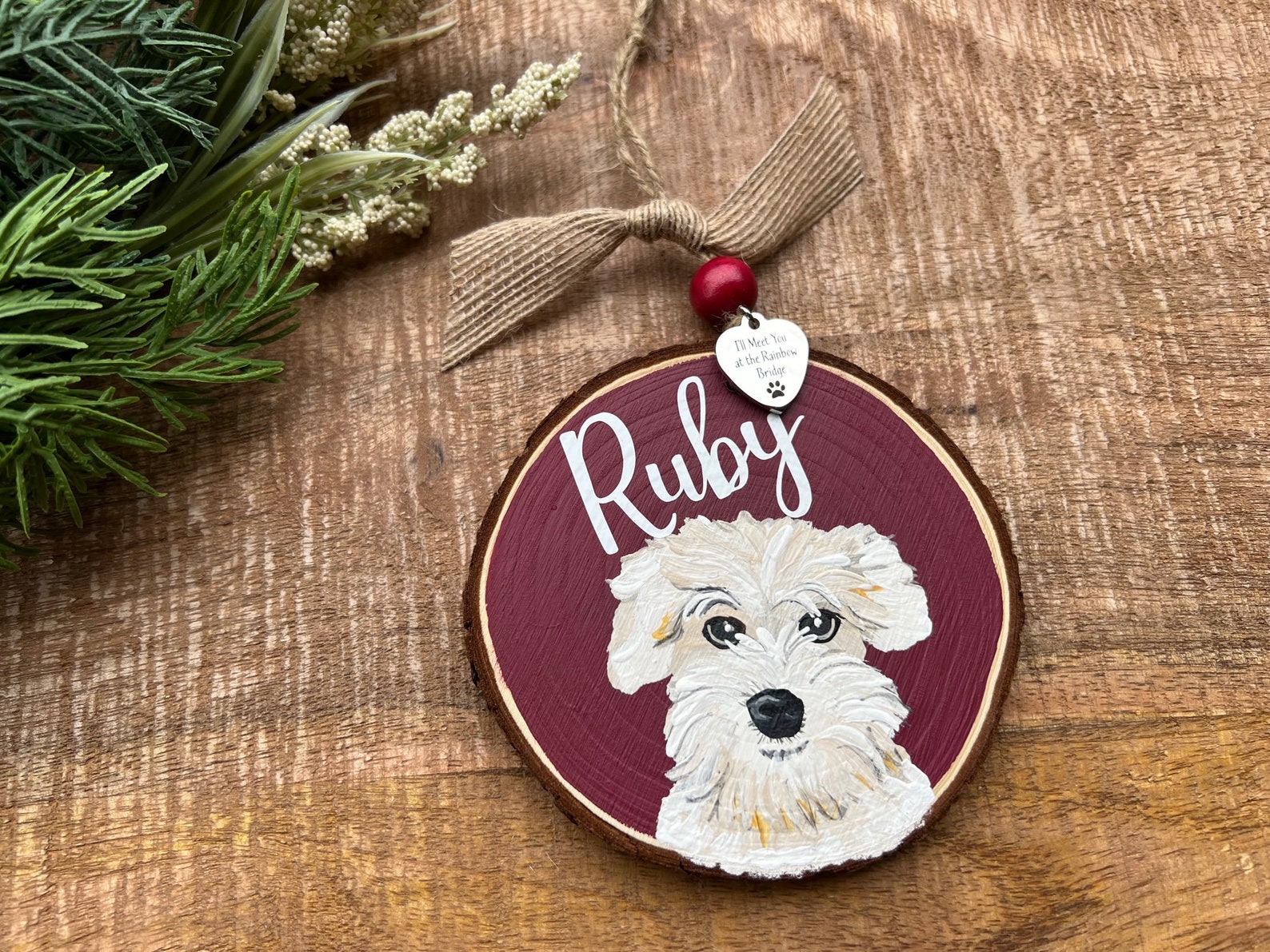 Pet Portrait Ornaments Custom Animal Painting Memorial Hand Etsy