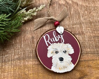 Pet Portrait Ornaments, Custom Animal Painting, Memorial, Hand Painted, Dog, Cat, Horse, Bunny, Bird