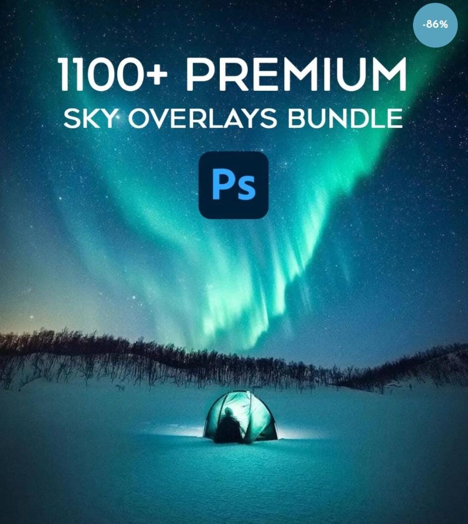 1200 Sky Overlays for Photoshop – Sunset, Cloud, Blue Sky, Day & Night Sky Overlay Bundle for Photo Editing  Sky Replacement