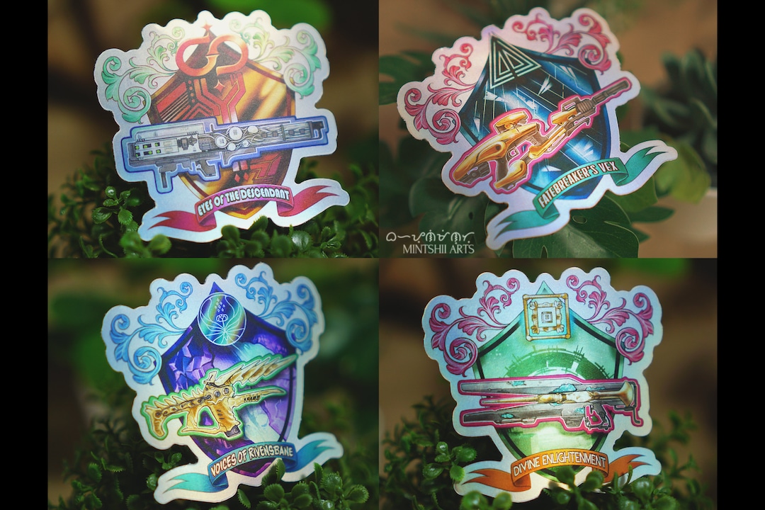 D2 Raid Exotics Stickers, Frosted Matte Holographic - Etsy