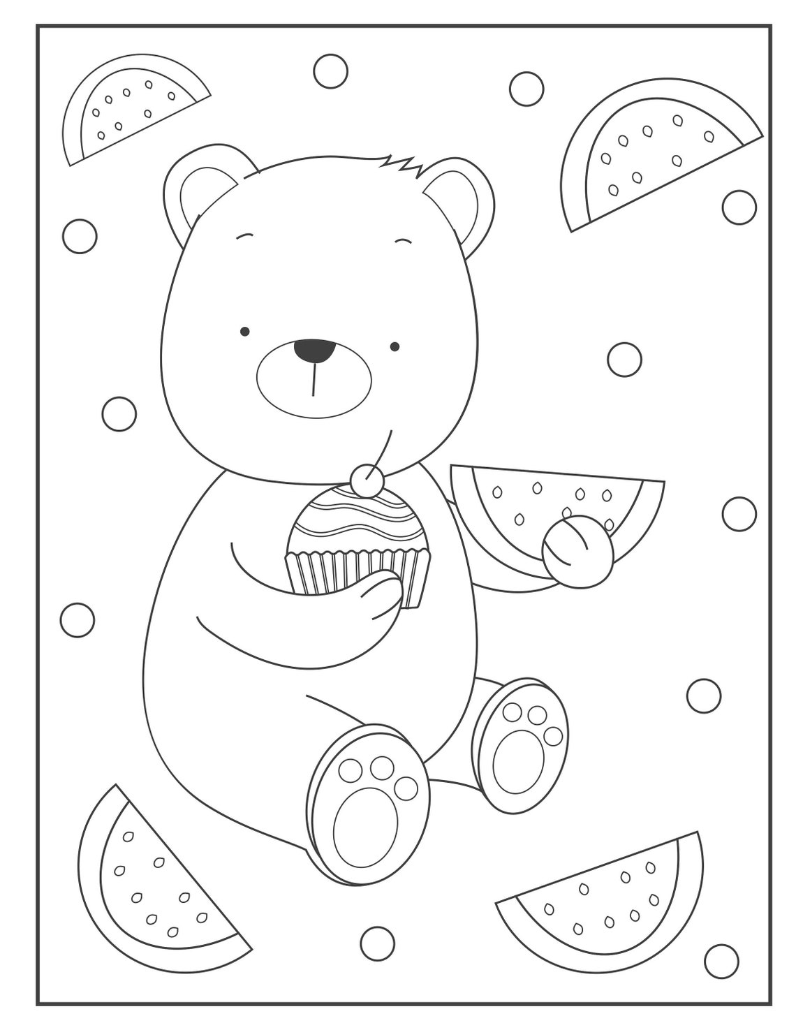 Bear printable coloring pages coloring activities etsy