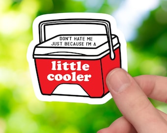 Don't Hate Me Just Because I'm A Little Cooler sticker, laptop sticker, water bottle sticker, cute sticker, funny sticker, cooler decal