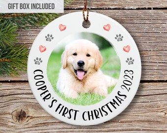 Personalized Pet Photo Ornament: First Christmas Keepsake