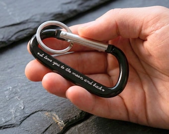 Engraved Carabiner, Personalized Keychain, Gift For Him, Gift For Her, Keychain Gift, Camping Gear, Hiking Accessory, Love Gift, Travel Gift
