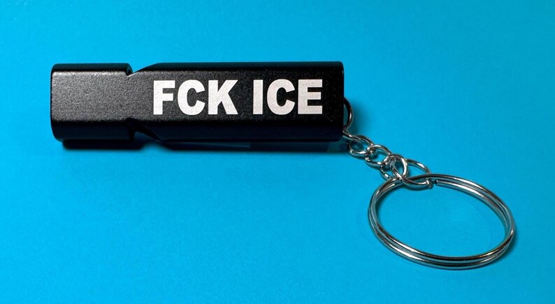 FCK ICE Whistle Keychain, Protest Keychain, Safety Alarm, Political Activism Gift, Compact Emergency Accessory zdjęcie 2