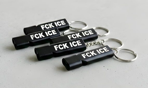 FCK ICE Whistle Keychain, Protest Keychain, Safety Alarm, Political Activism Gift, Compact Emergency Accessory