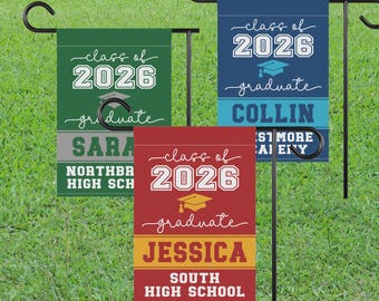 Personalized Graduation Flag, Class of 2026 Flag, College Grad, High School Grad, Grad House Flag, Grad Garden Flag