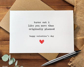 Funny Valentine’s Day Card, Sweet Modern Love Greeting Card for Him or Her