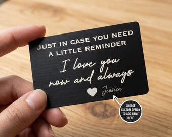 Personalized Engraved Wallet Card, Metal Wallet Insert, Personalized Gift for Him or Her, Valentine’s Day Gift, Anniversary, Custom Card