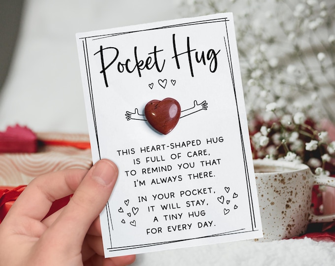Pocket Hug Card, Pocket Hug Heart, Heart Shaped Gift, Love Gift, Pocket Hug Gift, Valentines Day Gift, Love Token, Long Distance Love