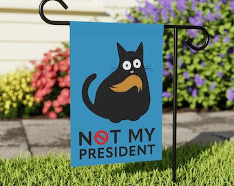 Funny Anti Trump Cat Garden Flag: Political Humor Yard Decor