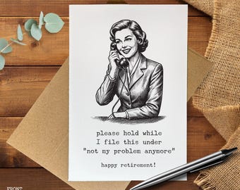 Funny Retirement Card, Not My Problem Anymore Card, Sarcastic Coworker Retirement Gift, Office Humor Farewell Card