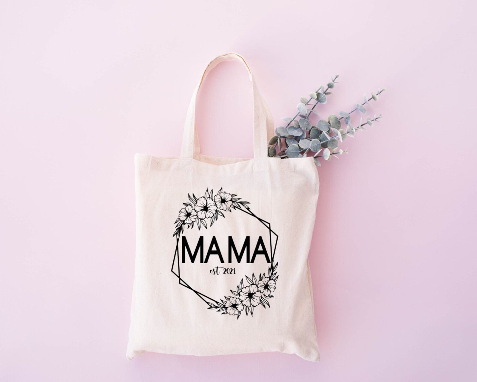 Mama Floral Tote Bag Etsy