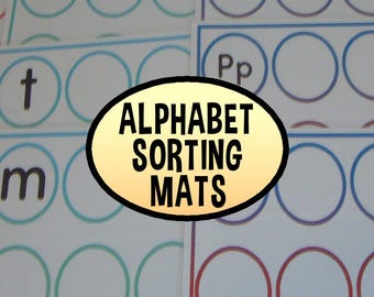 Tapetes para ordenar el alfabeto: Juego imprimible del Centro de Alfabetización (Descarga PDF)