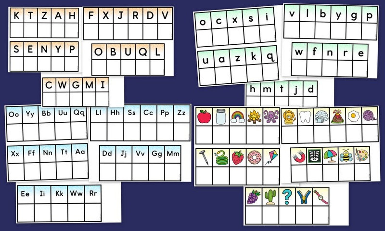 Alphabet Objects Sorting Mats Printable Game Literacy Center Beginning ...